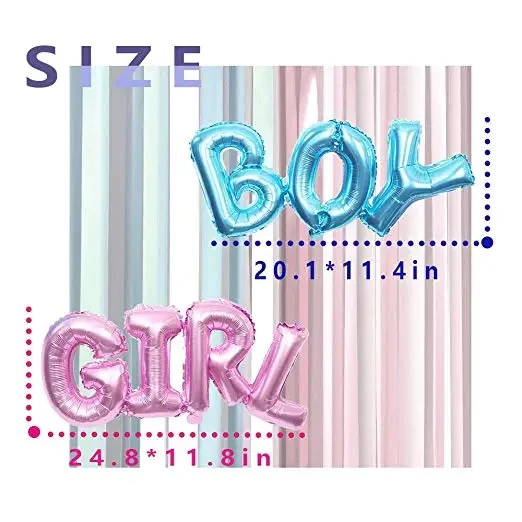 image_71540385-70b4-4389-84e5-b80e40f48416_1024x1024@2x Gender Reveal Metallic Decoration Set - Blue and Pink Curtains - Boy or Girl Foil Balloons Baby Gender Surprise
