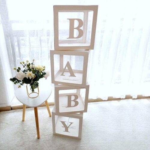 BABY Balloon Boxes Kit - Gender Reveal or Baby Shower Decoration with small balloons