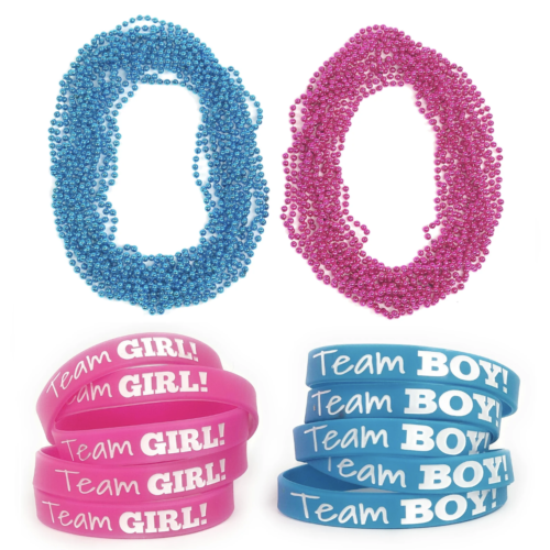 Gender Reveal - Team Boy or Team Girl Necklace and Bracelet set